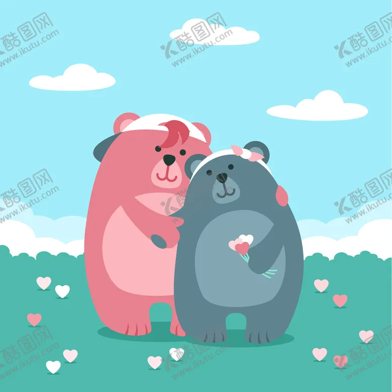 编号：18326009162311000172【酷图网】源文件下载-动物情侣 