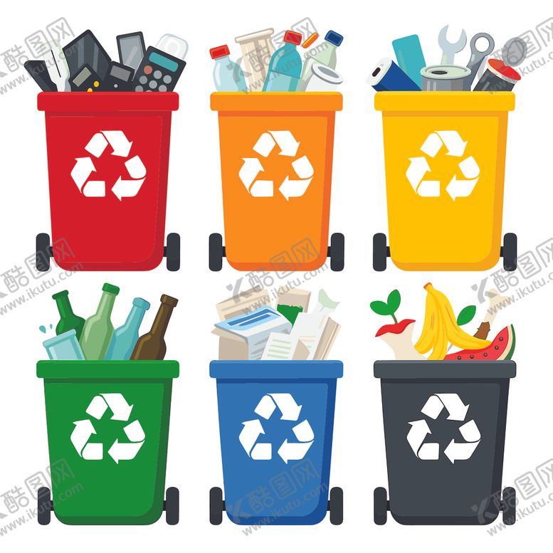 编号：75551510311537208939【酷图网】源文件下载-垃圾桶回收插图