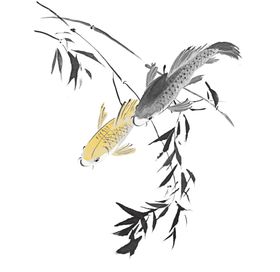 锦鲤卡通鱼手绘鱼年年有余
