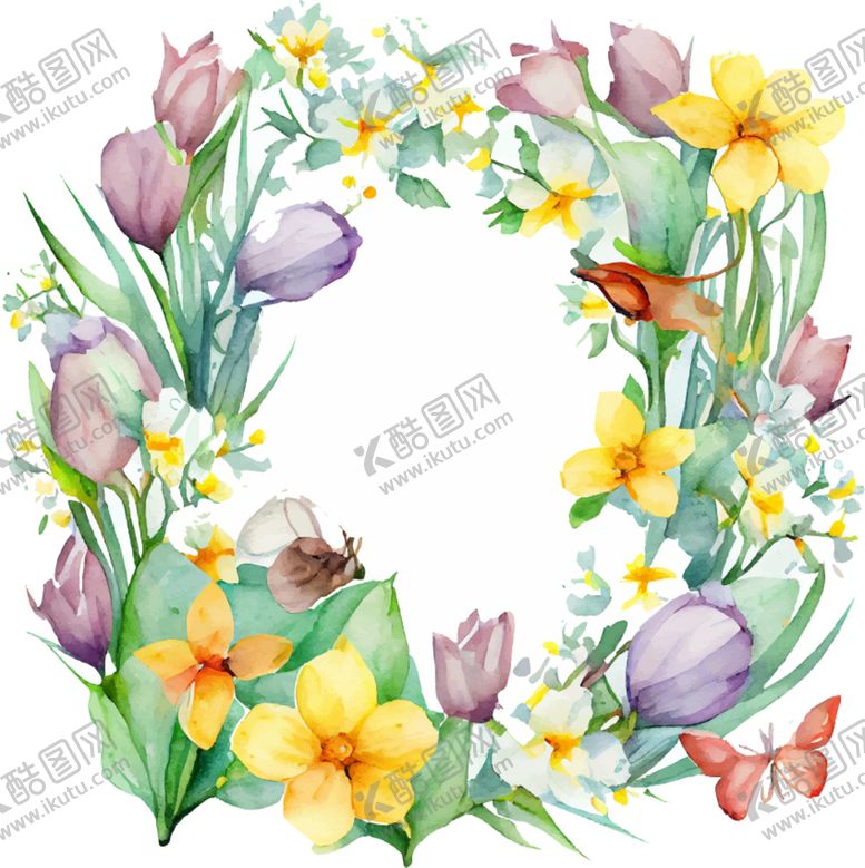 编号：33225711220959023110【酷图网】源文件下载-水彩花卉