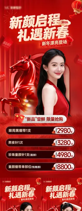 医美新年特惠项目卡项海报