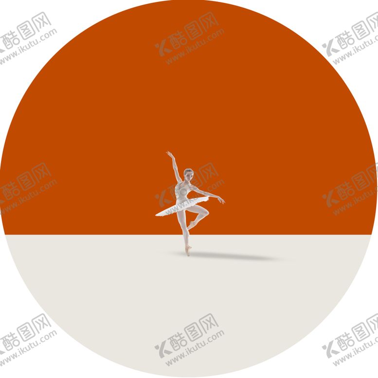 编号：14699901132335051843【酷图网】源文件下载-芭蕾舞女孩圆形挂画装饰画