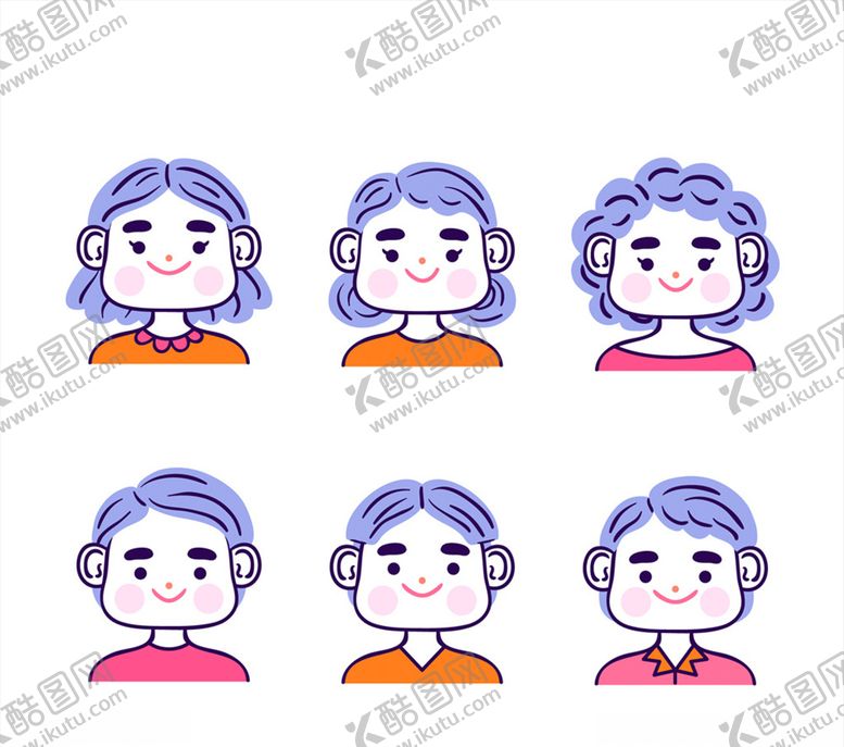 编号：99662309242326454237【酷图网】源文件下载-创意微笑人物头像