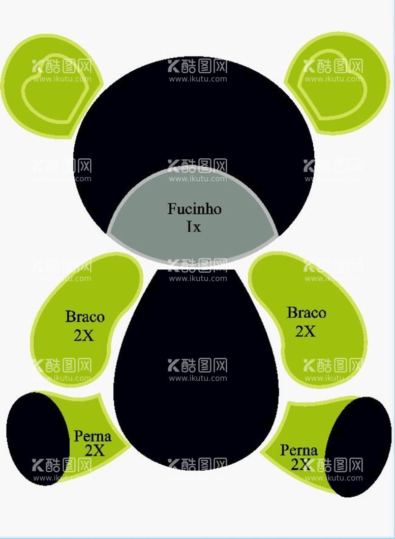 编号：26194010160005558704【酷图网】源文件下载-卡通熊 分色 裁片 字母