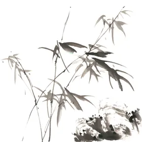 水墨竹子PNG花卉免扣素材画广告设计