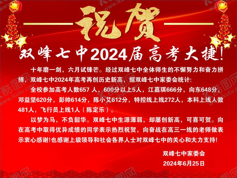 编号：85578202121930268805【酷图网】源文件下载-高考贺讯喜讯祝贺
