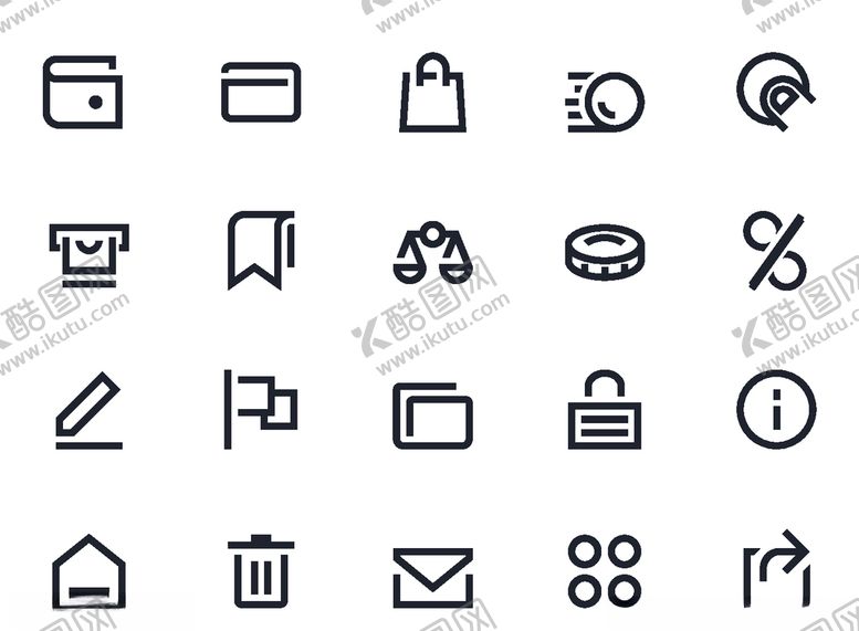 编号：60126206251558426425【酷图网】源文件下载-线性办公图标