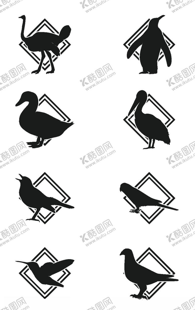 编号：83426606180429247882【酷图网】源文件下载-鸟类手绘图标