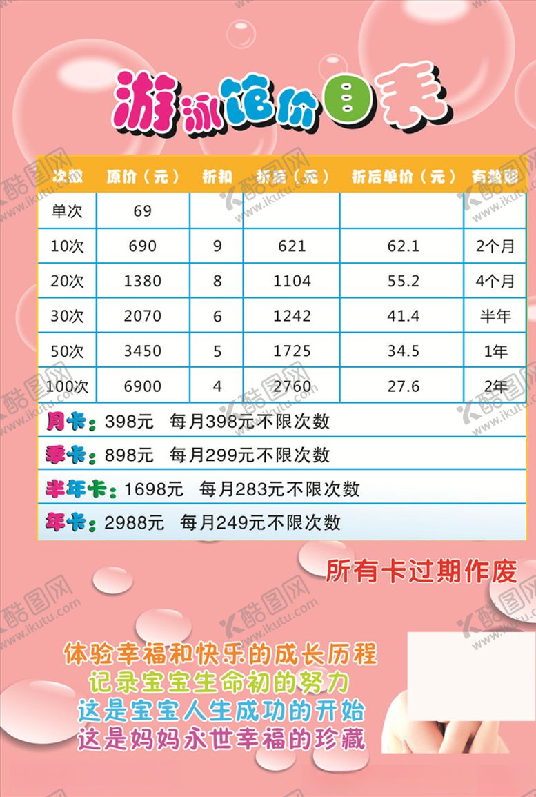 编号：83613307021242397534【酷图网】源文件下载-游泳馆价目表