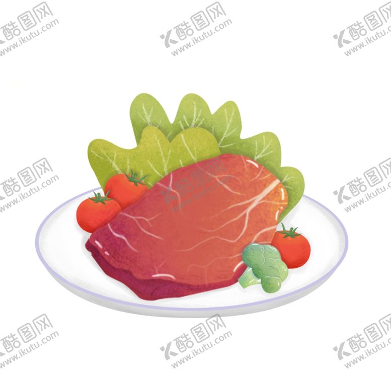 编号：11894701210639025563【酷图网】源文件下载-牛排插画  