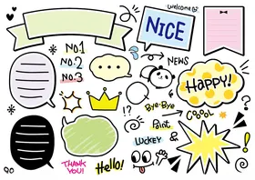 可爱卡通涂鸦烹饪元素