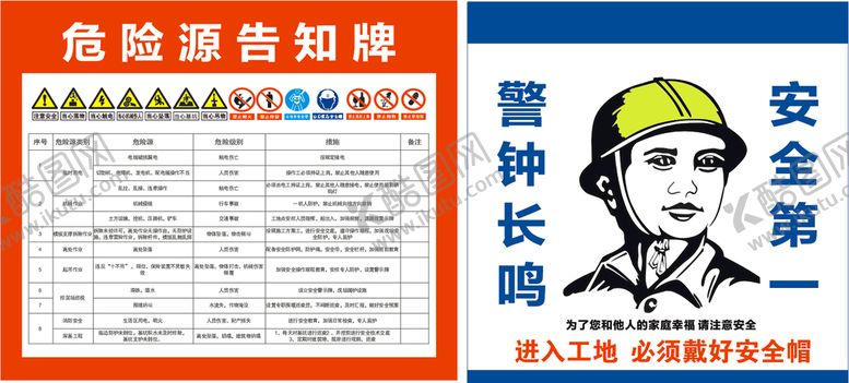 编号：95637601250707513551【酷图网】源文件下载-危险源告知牌   警钟长鸣  