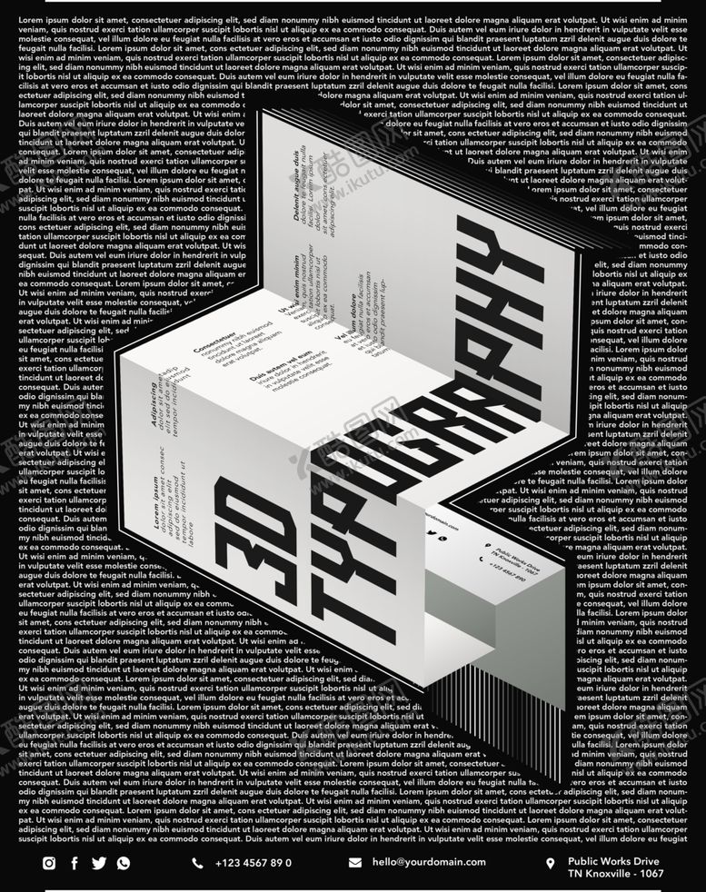编号：60719702160312386292【酷图网】源文件下载-3D立体结构文字海报标题样机