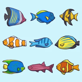 海洋生物卡通底动动