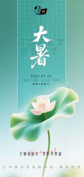 医美私密美业大暑节气海报