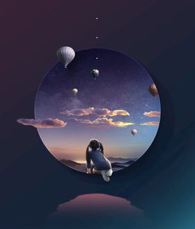 星空月球创意海报设计