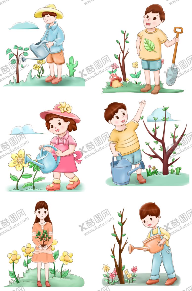 编号：48953610112155354217【酷图网】源文件下载-手绘植树节合集