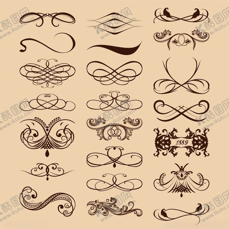 编号：61606111150232559593【酷图网】源文件下载-复古精美装饰花纹图案集