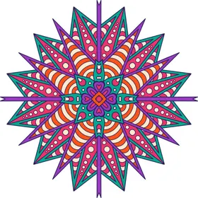 彩色复古花纹