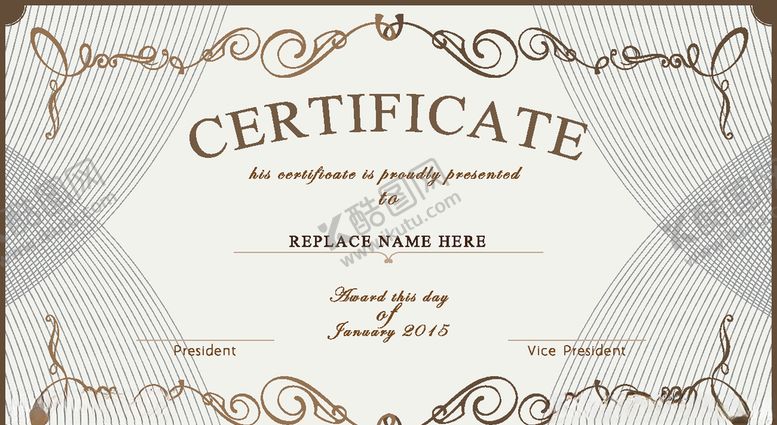 编号：37046510010057328026【酷图网】源文件下载-证书