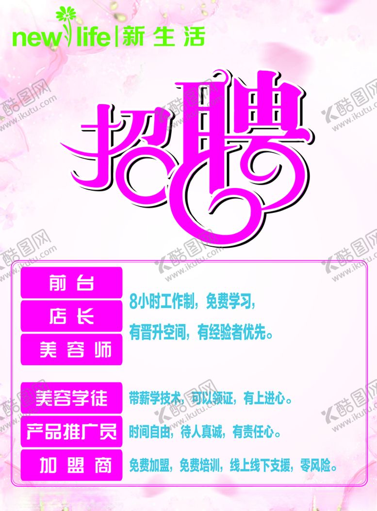 编号：58192505182259153613【酷图网】源文件下载-招聘海报新生活展架