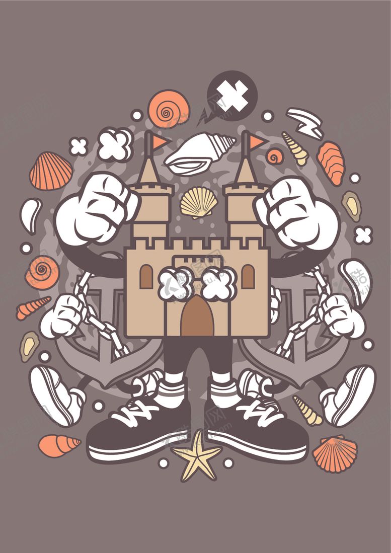 编号：32394009240201349405【酷图网】源文件下载-嘻哈创意卡通印花图案