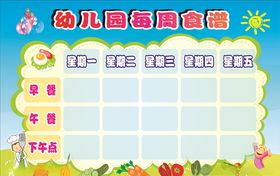 幼儿园每周食谱
