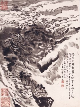 传统水墨国画花枝