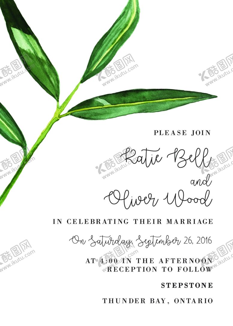 编号：97844210061424311646【酷图网】源文件下载-小清新水彩邀请函设计