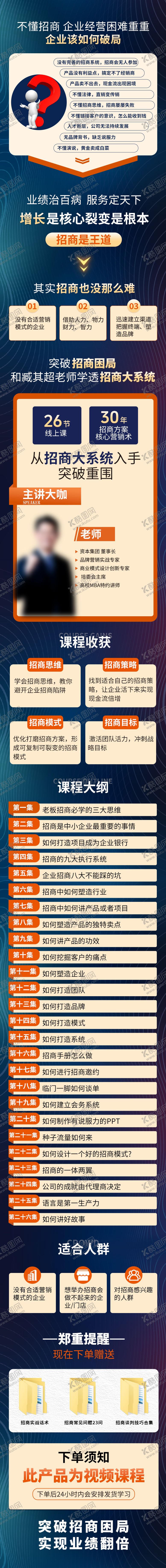 编号：57417010130400321990【酷图网】源文件下载-招商课程视频课宣传长图