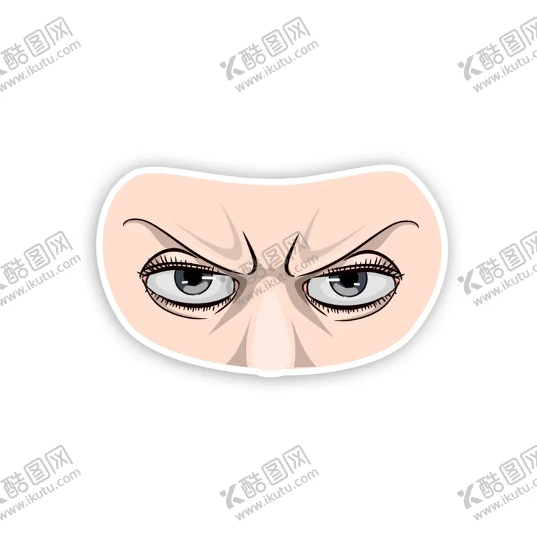 编号：49593001290924012458【酷图网】源文件下载-眼睛眼神凶狠的眼神卡通眼睛矢量