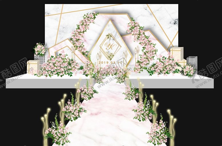 编号：34490510060216072287【酷图网】源文件下载-粉色大理石婚礼