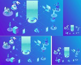 AI人工智能蓝色科技背景