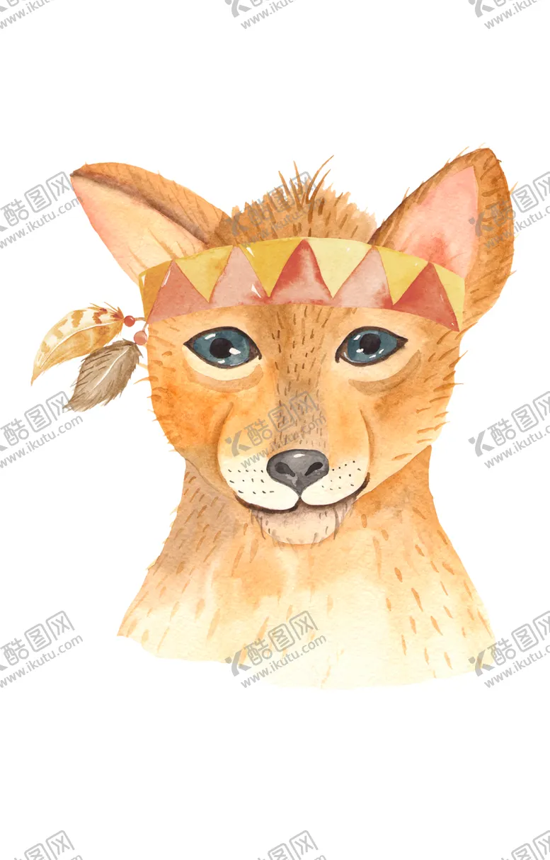 编号：19208207020147109440【酷图网】源文件下载-水彩卡通动物插画