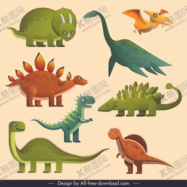 编号：58745209300022091550【酷图网】源文件下载-卡通恐龙