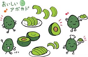 可爱牛油果卡通插画