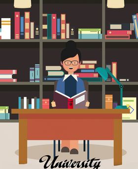 大学生图使馆读书