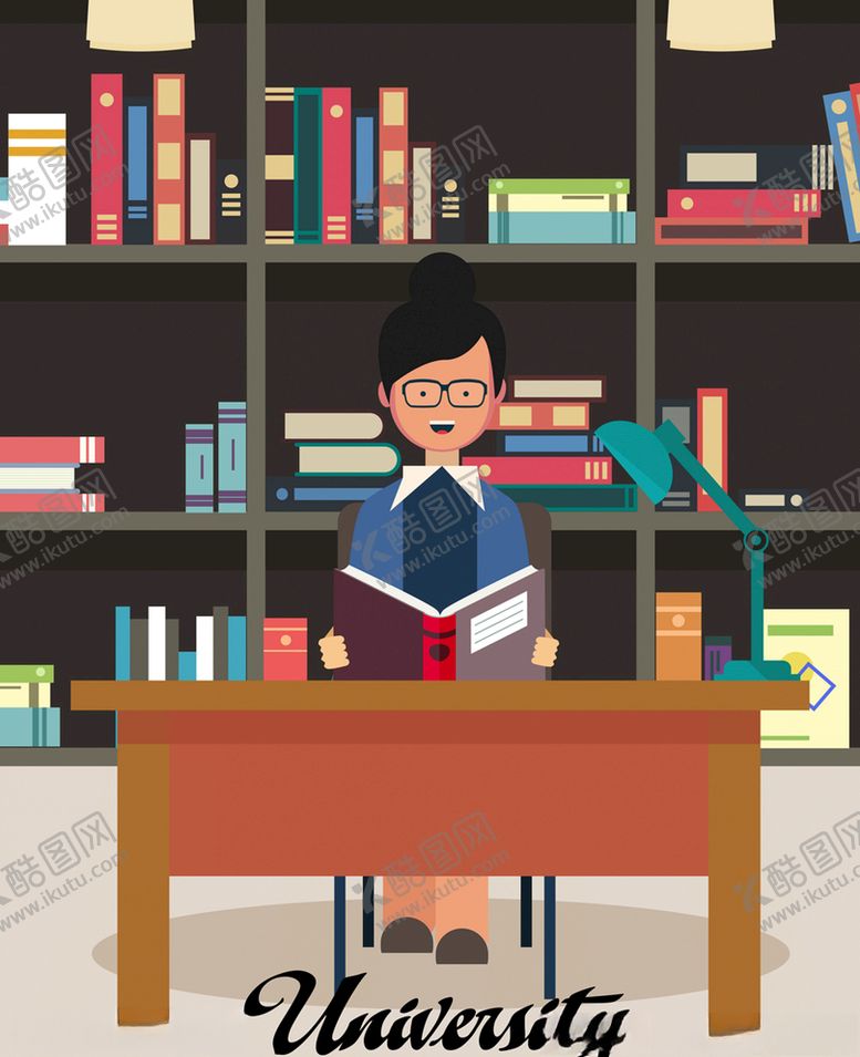 编号：26045410310325419302【酷图网】源文件下载-大学生图使馆读书