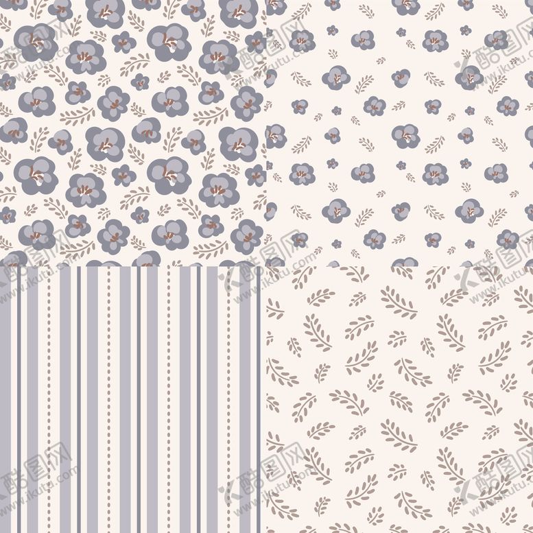 编号：96677804250002012796【酷图网】源文件下载-花卉条纹背景