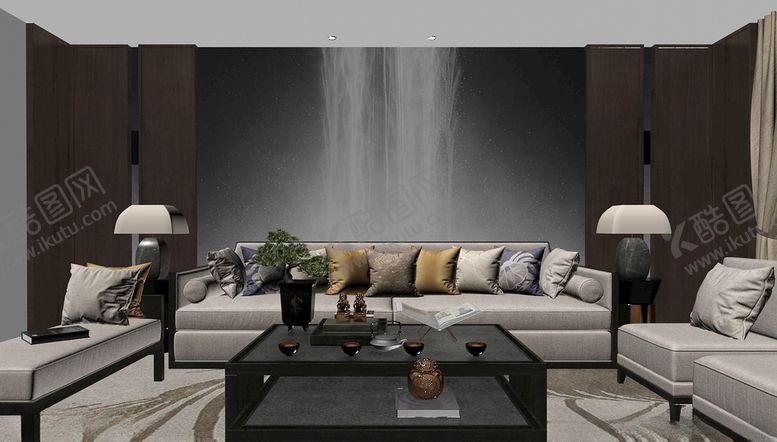 编号：84320009111914435052【酷图网】源文件下载-沙发茶几3d模型组合