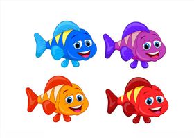 可爱海洋生物卡通图案集合