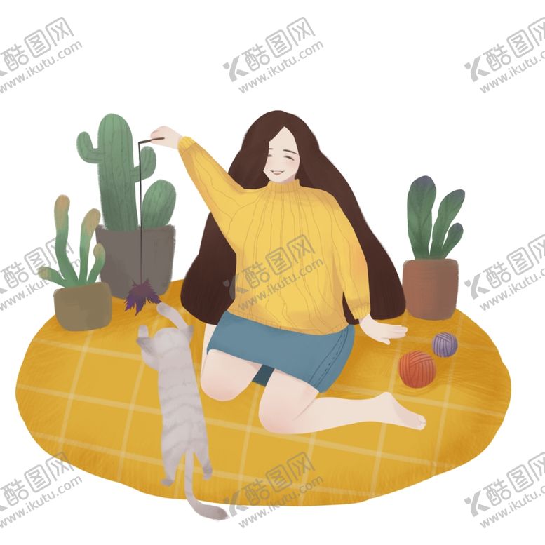 编号：63184110230357598209【酷图网】源文件下载-逗猫人和宠物