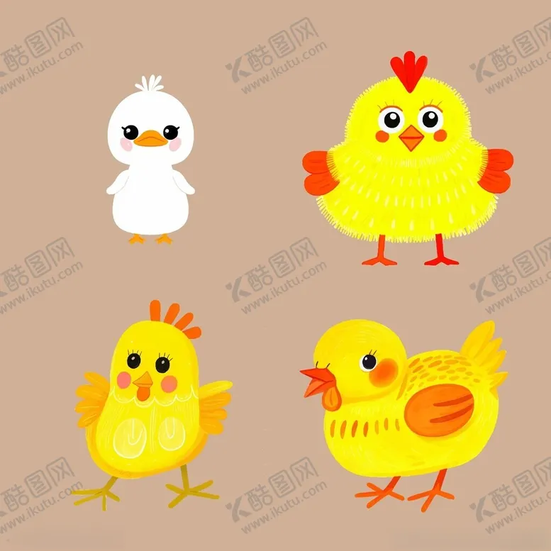 小鸡小鸭十二生肖可爱动物