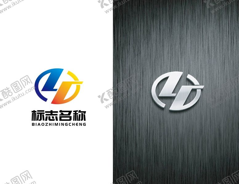 编号：48706509190017007540【酷图网】源文件下载-椭圆形LD字母LOGO标志
