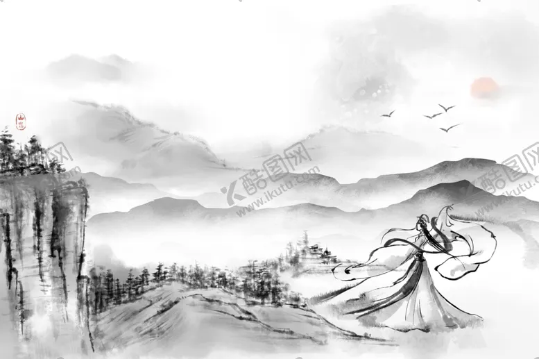编号：63536901190859332724【酷图网】源文件下载-手绘古风插画背景图片