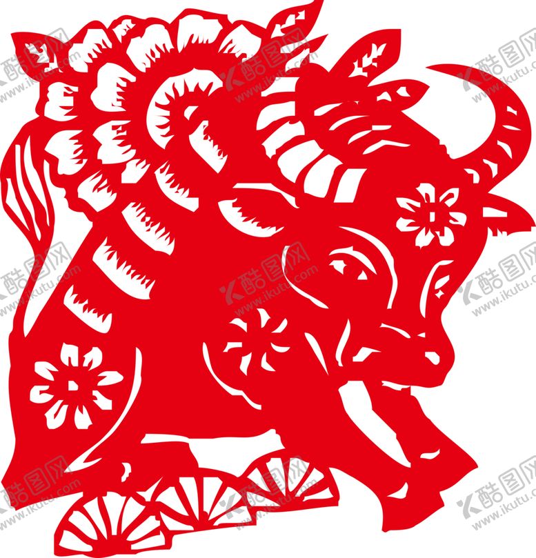 编号：18201109251736071058【酷图网】源文件下载-牛年剪纸