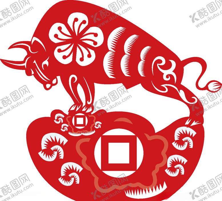 编号：67499910120830364344【酷图网】源文件下载-牛年剪纸