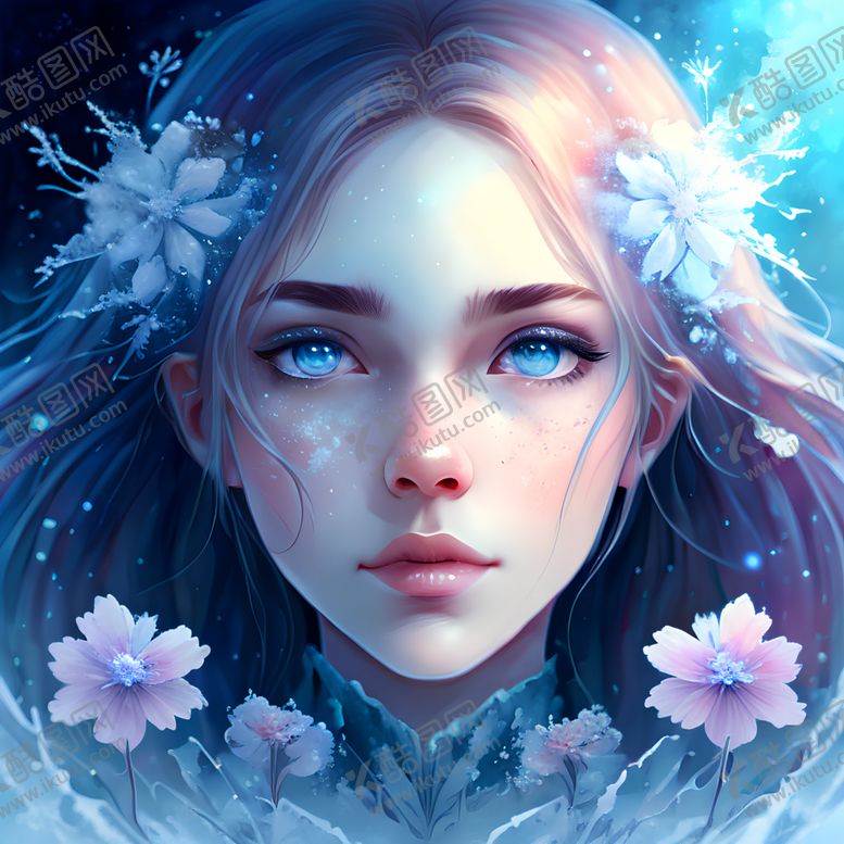 编号：83037101312036408591【酷图网】源文件下载-雪花美女