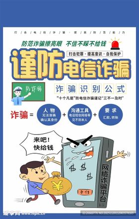 谨防电信诈骗宣传海报