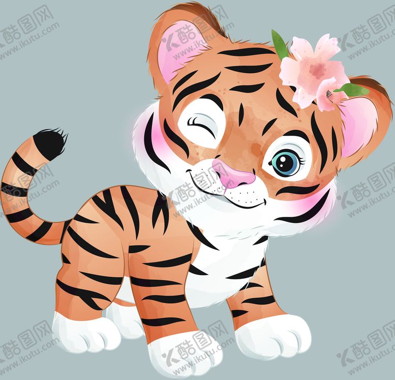 编号：58390709150824462748【酷图网】源文件下载-粉色老虎